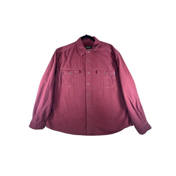 Eddie Bauer Men's Outdoor Outfitter Double Pocket L/S Shirt, Burgundy, Size: XL - Picture 1 of 8